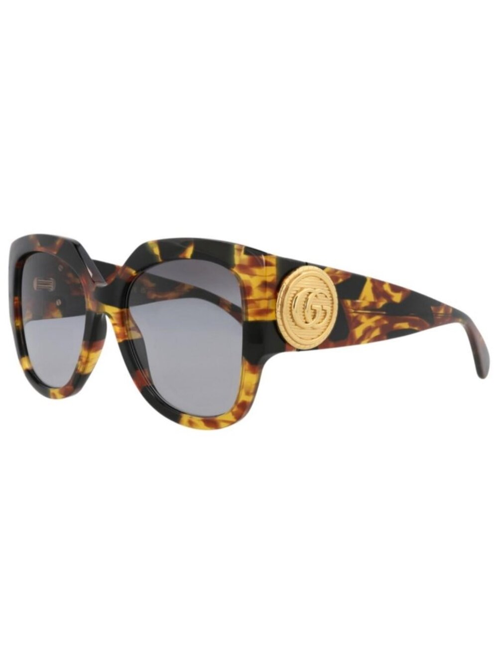 New Gucci Womens Square/Rectangle Havana Havana Grey Fashion Designer Sunglasses